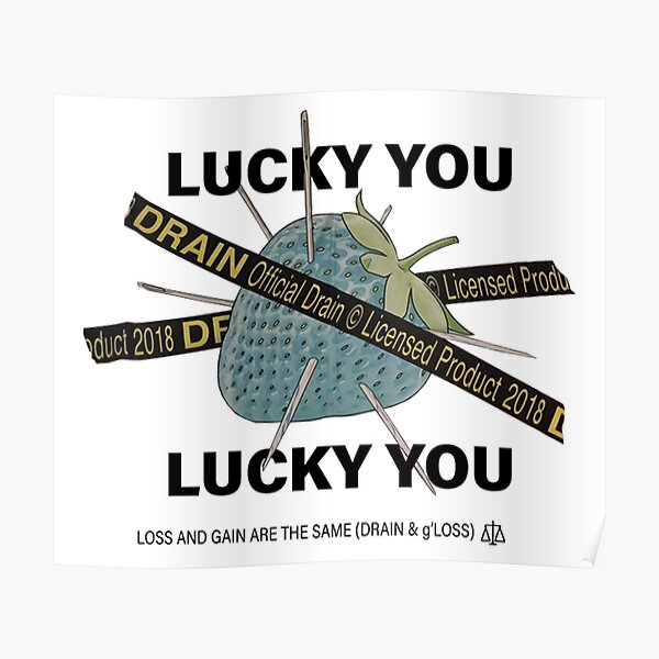 Bladee Drain Gang Lucky You Strawberry logo Poster RB1807 product Offical bladee Merch