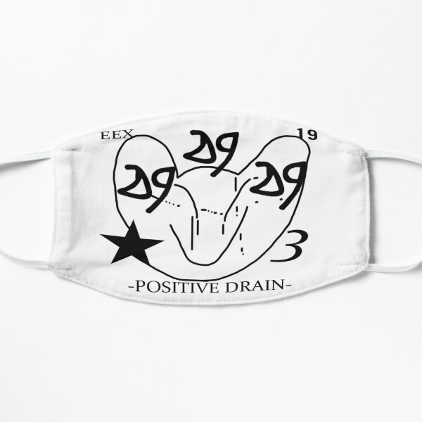 Bladee Drain Gang D9 -POSITIVE DRAIN- tag logo Flat Mask RB1807 product Offical bladee Merch